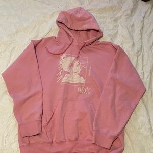 pink anime hoodie